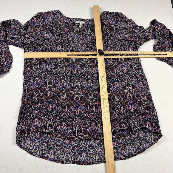 Joie Silk Blouse Small Long Sleeve Paisley Boho Artsy Romantic Flowy Shirt Top - Picture 6 of 11